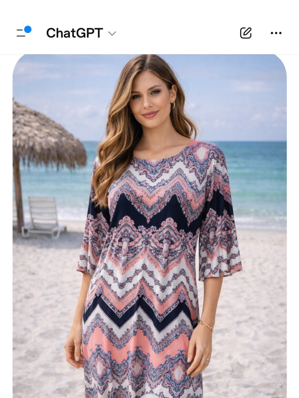Vibrant Chevron Pattern Dress